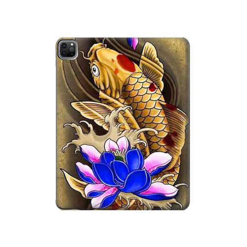 W1604 Carp Koi Fish Japanese Tattoo Tablet Hard Case For iPad Pro 12.9 (2022, 2021, 2020, 2018), Air 13 (2024)