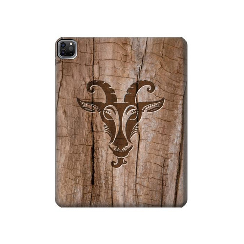 W2183 Goat Wood Graphic Printed Tablet Hard Case For iPad Pro 12.9 (2022, 2021, 2020, 2018), Air 13 (2024)