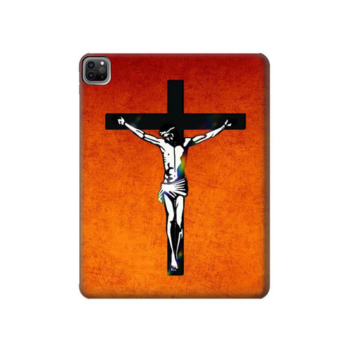 W2421 Jesus Christ On The Cross Tablet Hard Case For iPad Pro 12.9 (2022, 2021, 2020, 2018), Air 13 (2024)