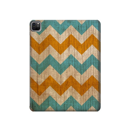 W3033 Vintage Wood Chevron Graphic Printed Tablet Hard Case For iPad Pro 12.9 (2022, 2021, 2020, 2018), Air 13 (2024)