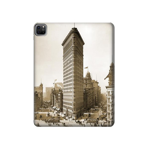 W3046 Old New York Flatiron Building Tablet Hard Case For iPad Pro 12.9 (2022, 2021, 2020, 2018), Air 13 (2024)