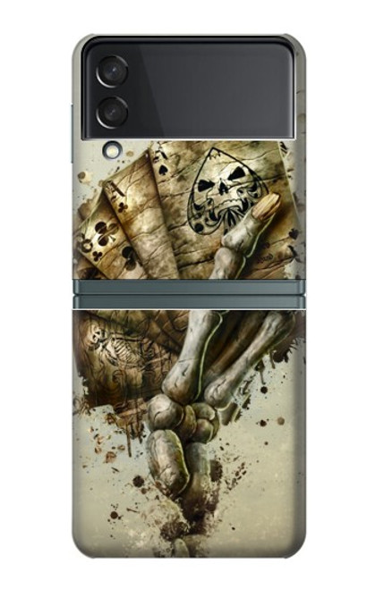 W0550 Skull Card Poker Hard Case For Samsung Galaxy Z Flip 3 5G