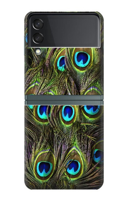 W1965 Peacock Feather Hard Case For Samsung Galaxy Z Flip 3 5G