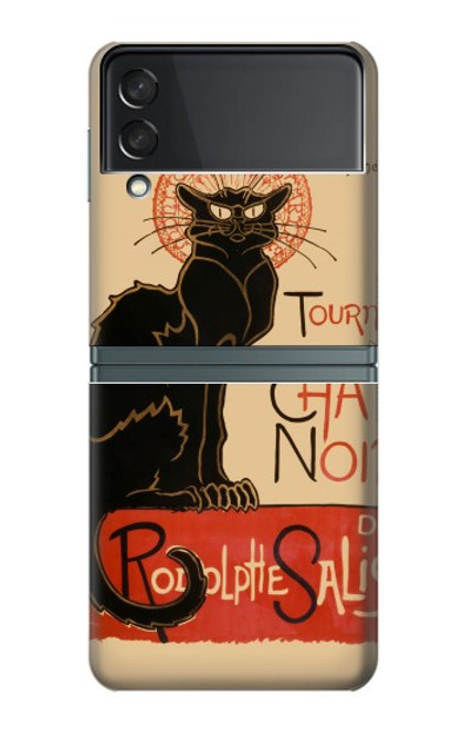 W2739 Chat Noir Black Cat Vintage Hard Case For Samsung Galaxy Z Flip 3 5G