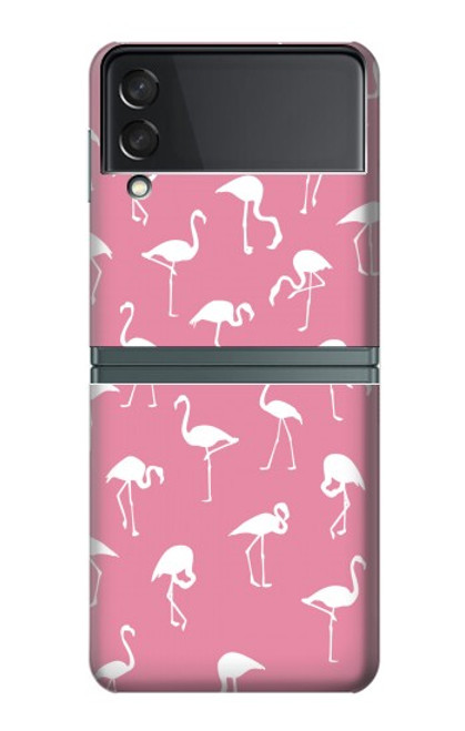 W2858 Pink Flamingo Pattern Hard Case For Samsung Galaxy Z Flip 3 5G