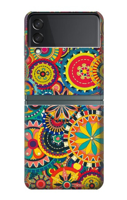 W3272 Colorful Pattern Hard Case For Samsung Galaxy Z Flip 3 5G