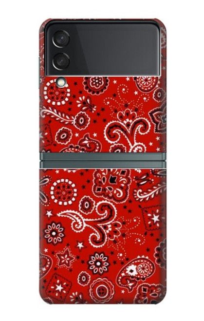 W3354 Red Classic Bandana Hard Case For Samsung Galaxy Z Flip 3 5G