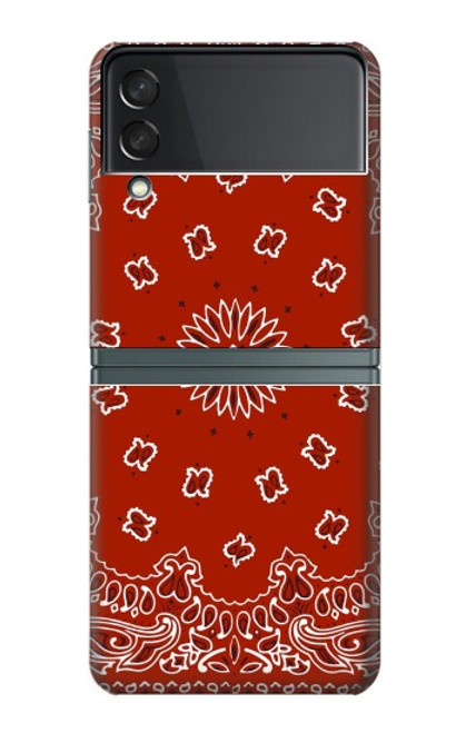 W3355 Bandana Red Pattern Hard Case For Samsung Galaxy Z Flip 3 5G