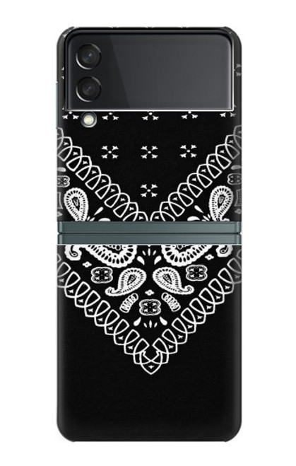 W3363 Bandana Black Pattern Hard Case For Samsung Galaxy Z Flip 3 5G