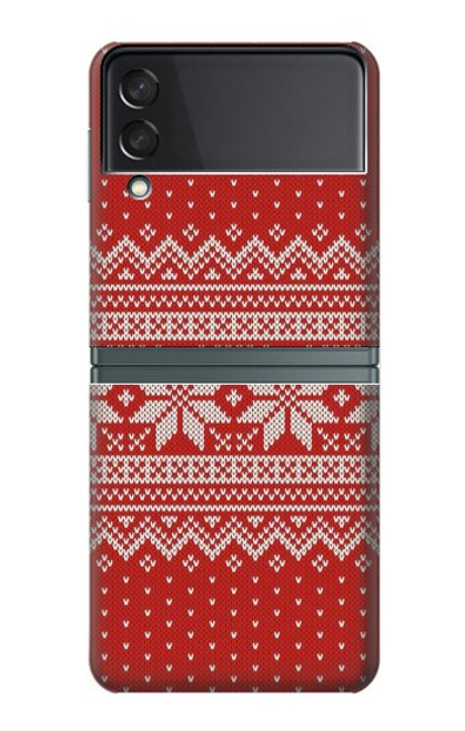 W3384 Winter Seamless Knitting Pattern Hard Case For Samsung Galaxy Z Flip 3 5G