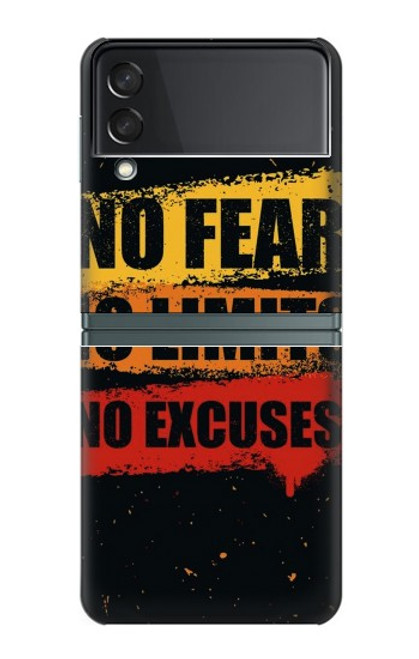 W3492 No Fear Limits Excuses Hard Case For Samsung Galaxy Z Flip 3 5G