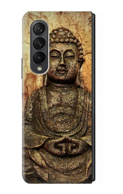 W0344 Buddha Rock Carving Hard Case For Samsung Galaxy Z Fold 3 5G