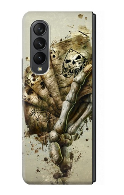 W0550 Skull Card Poker Hard Case For Samsung Galaxy Z Fold 3 5G