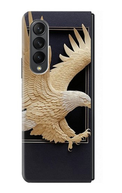 W1383 Paper Sculpture Eagle Hard Case For Samsung Galaxy Z Fold 3 5G
