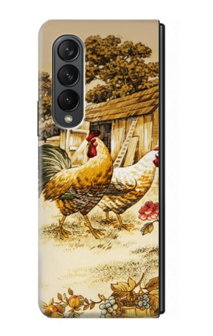 W2181 French Country Chicken Hard Case For Samsung Galaxy Z Fold 3 5G