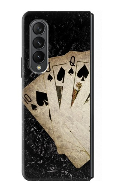 W3231 Vintage Royal Straight Flush Cards Hard Case For Samsung Galaxy Z Fold 3 5G