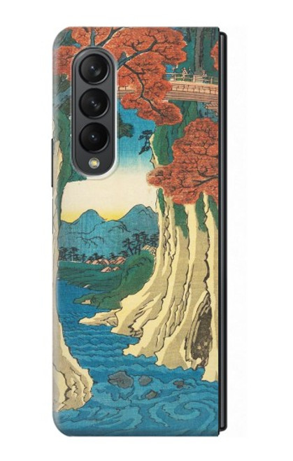 W3348 Utagawa Hiroshige The Monkey Bridge Hard Case For Samsung Galaxy Z Fold 3 5G