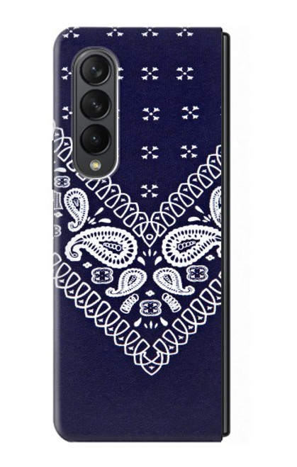 W3357 Navy Blue Bandana Pattern Hard Case For Samsung Galaxy Z Fold 3 5G