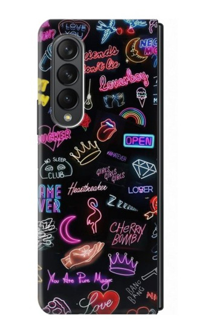 W3433 Vintage Neon Graphic Hard Case For Samsung Galaxy Z Fold 3 5G