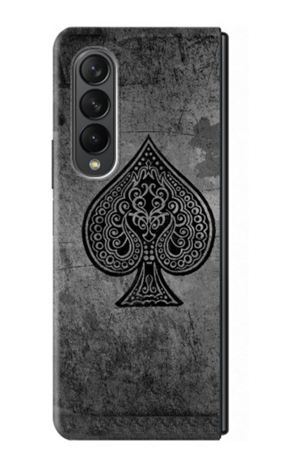 W3446 Black Ace Spade Hard Case For Samsung Galaxy Z Fold 3 5G