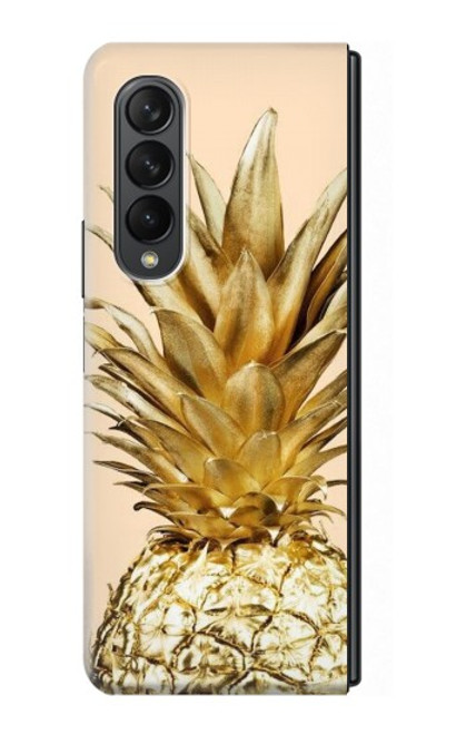 W3490 Gold Pineapple Hard Case For Samsung Galaxy Z Fold 3 5G