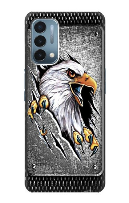 W0855 Eagle Metal Hard Case and Leather Flip Case For OnePlus Nord N200 5G