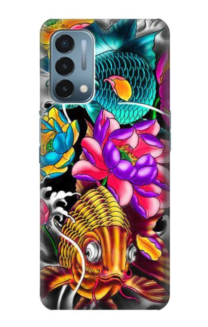 W1630 Fish Japanese Oriental Tattoo Hard Case and Leather Flip Case For OnePlus Nord N200 5G