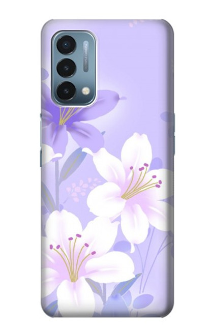 W2361 Purple White Flowers Hard Case and Leather Flip Case For OnePlus Nord N200 5G