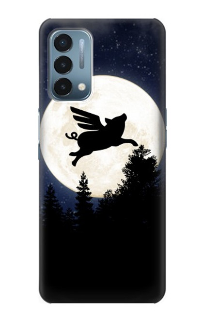 W3289 Flying Pig Full Moon Night Hard Case and Leather Flip Case For OnePlus Nord N200 5G