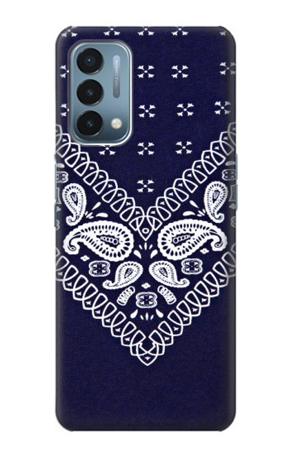 W3357 Navy Blue Bandana Pattern Hard Case and Leather Flip Case For OnePlus Nord N200 5G