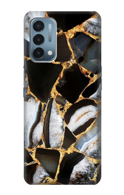 W3419 Gold Marble Graphic Print Hard Case and Leather Flip Case For OnePlus Nord N200 5G