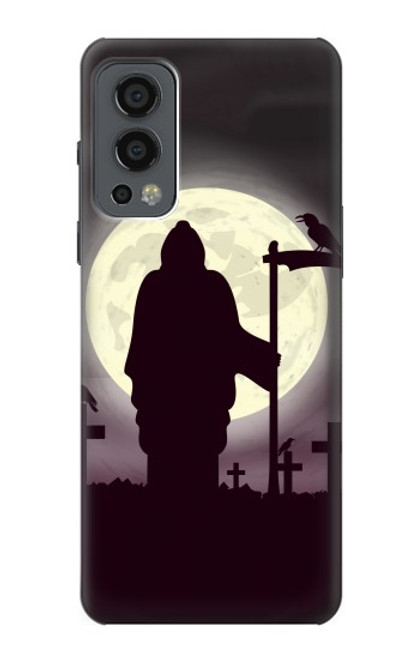 W3262 Grim Reaper Night Moon Cemetery Hard Case and Leather Flip Case For OnePlus Nord 2 5G