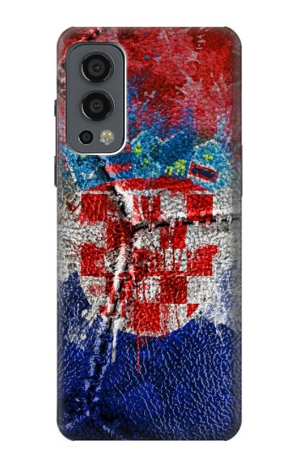 W3313 Croatia Flag Vintage Football Graphic Hard Case and Leather Flip Case For OnePlus Nord 2 5G