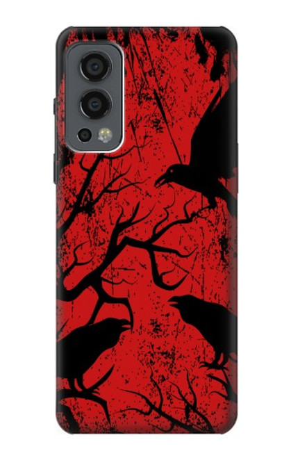 W3325 Crow Black Blood Tree Hard Case and Leather Flip Case For OnePlus Nord 2 5G