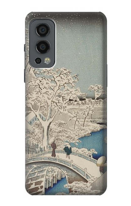 W3350 Utagawa Hiroshige Drum Bridge Yuhi Hill in Meguro Hard Case and Leather Flip Case For OnePlus Nord 2 5G