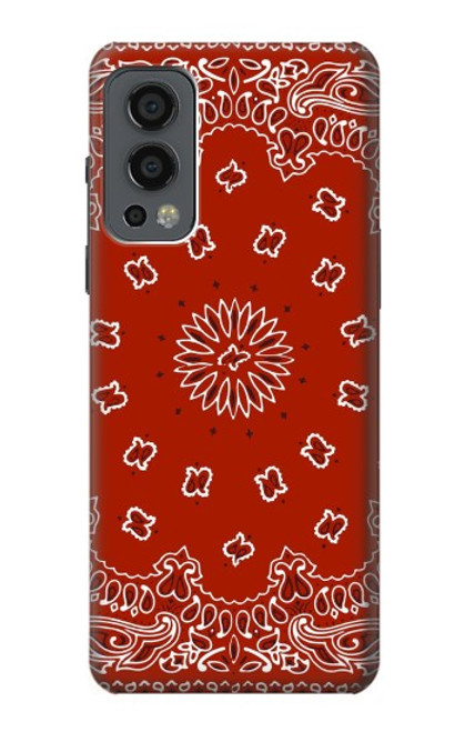 W3355 Bandana Red Pattern Hard Case and Leather Flip Case For OnePlus Nord 2 5G