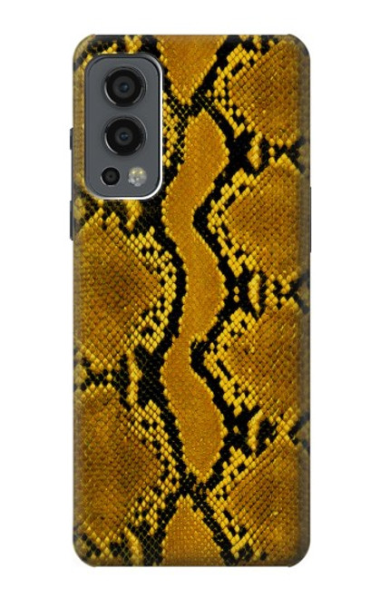 W3365 Yellow Python Skin Graphic Print Hard Case and Leather Flip Case For OnePlus Nord 2 5G