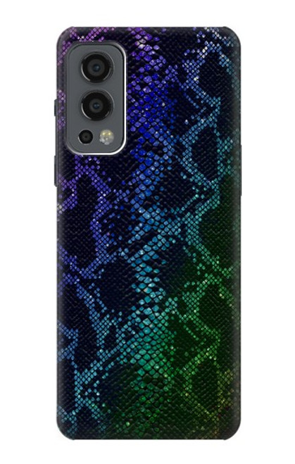 W3366 Rainbow Python Skin Graphic Print Hard Case and Leather Flip Case For OnePlus Nord 2 5G