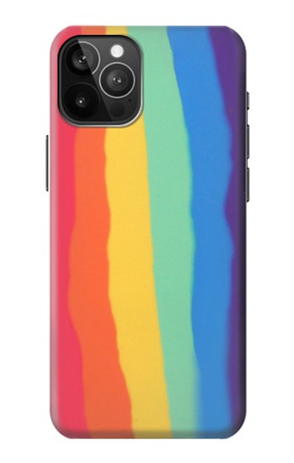 W3799 Cute Vertical Watercolor Rainbow Hard Case and Leather Flip Case For iPhone 12 Pro Max