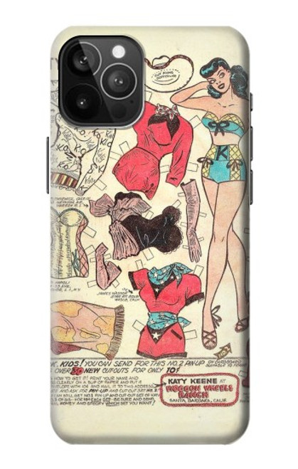 W3820 Vintage Cowgirl Fashion Paper Doll Hard Case and Leather Flip Case For iPhone 12 Pro Max