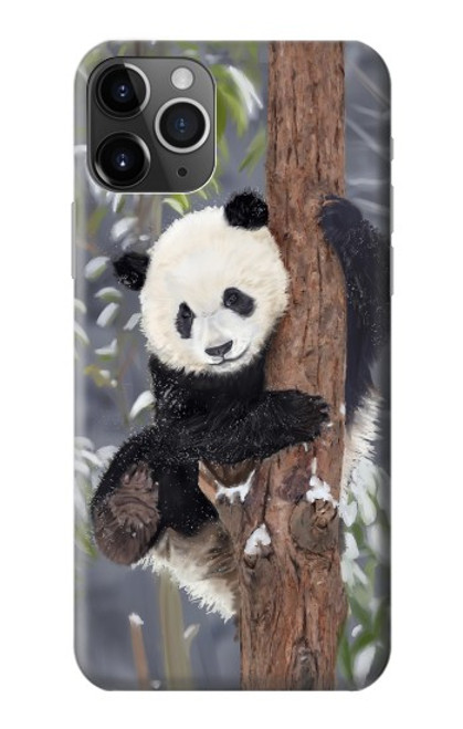 W3793 Cute Baby Panda Snow Painting Hard Case and Leather Flip Case For iPhone 11 Pro