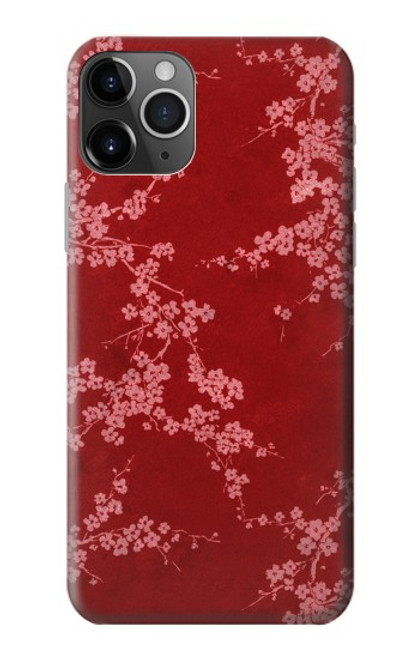 W3817 Red Floral Cherry blossom Pattern Hard Case and Leather Flip Case For iPhone 11 Pro Max