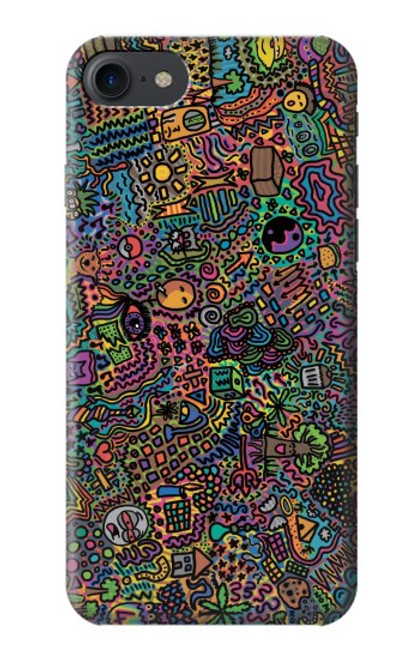 W3815 Psychedelic Art Hard Case and Leather Flip Case For iPhone 7, iPhone 8, iPhone SE (2020) (2022)