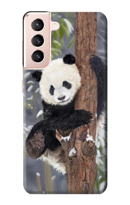 W3793 Cute Baby Panda Snow Painting Hard Case and Leather Flip Case For Samsung Galaxy S21 5G
