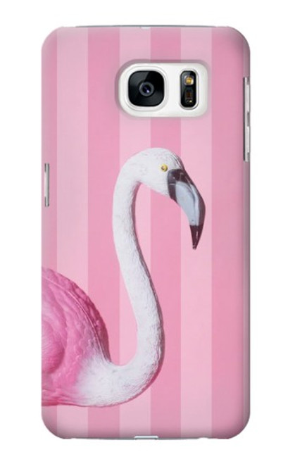 W3805 Flamingo Pink Pastel Hard Case and Leather Flip Case For Samsung Galaxy S7