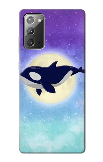W3807 Killer Whale Orca Moon Pastel Fantasy Hard Case and Leather Flip Case For Samsung Galaxy Note 20