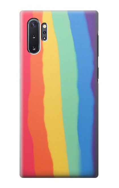 W3799 Cute Vertical Watercolor Rainbow Hard Case and Leather Flip Case For Samsung Galaxy Note 10 Plus