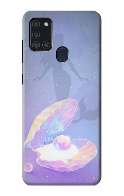 W3823 Beauty Pearl Mermaid Hard Case and Leather Flip Case For Samsung Galaxy A21s