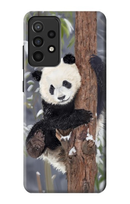 W3793 Cute Baby Panda Snow Painting Hard Case and Leather Flip Case For Samsung Galaxy A52, Galaxy A52 5G