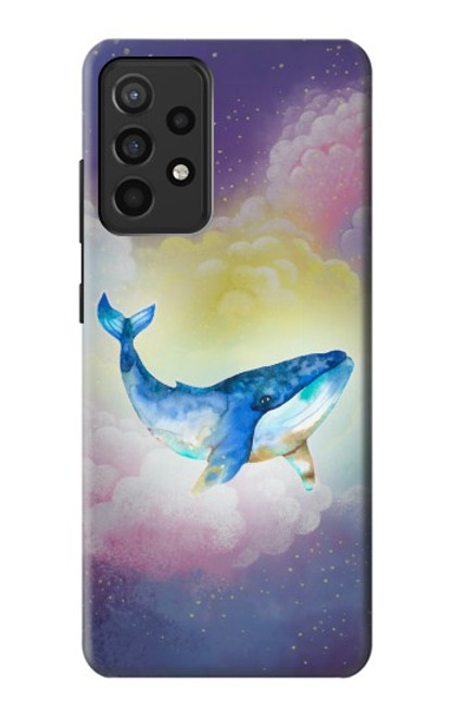 W3802 Dream Whale Pastel Fantasy Hard Case and Leather Flip Case For Samsung Galaxy A52, Galaxy A52 5G